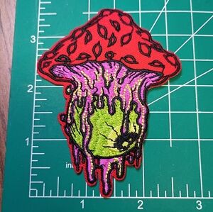 2/$10 Trippy Eyeball Colorful Mushroom Patch